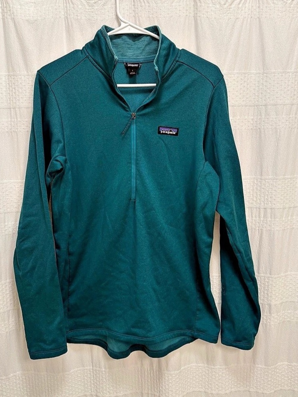 Patagonia R1 Daily Zip Neck 1/2 Zip Teal Womens Large Fleece Pullover Outdoor